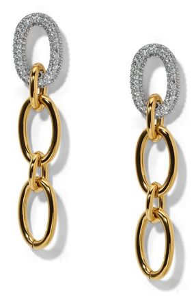 Nadri Gemini Two-Tone Pav&eacute; Drop Earrings in Gold at Nordstrom