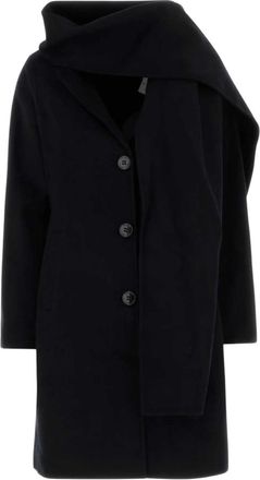 Michael Kors Wolmix Sjaalkabjas - Dames - Mantel - Zwart - M - Wol - Jassen