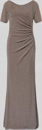 Vera Mont Abendkleid mit Raffungen in Taupe, Gr&ouml;&szlig;e 40