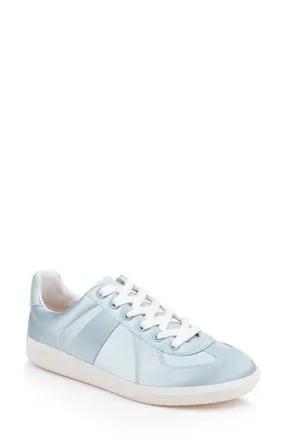 Badgley Mischka Imara Sneaker in Mist Blue Satin at Nordstrom, Size 8.5
