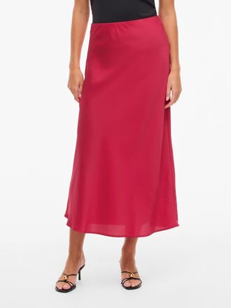 Vila Maxirock VILA VIELLETTE HW LONG SKIRT - NOOS, Damen, Gr. 34, jazzy, Web, Obermaterial: 100% Polyester, unifarben, Basic schmal wadenlang, R&ouml;cke Maxiro