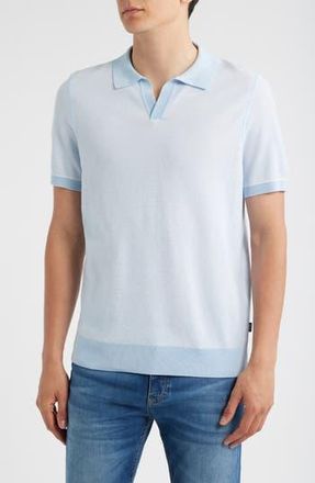 BOSS Jianluca Johnny Collar Polo in Light/Pastel Blue at Nordstrom Rack, Size Xx-Large