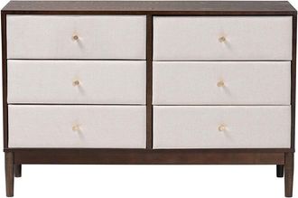 Baxton Studio Nikolai Mid-Century 6-Drawer Dresser