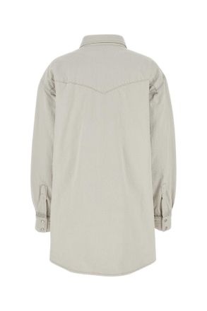 Maison Margiela Womens Chalk Denim Overshirt Shirt Beige Cotton