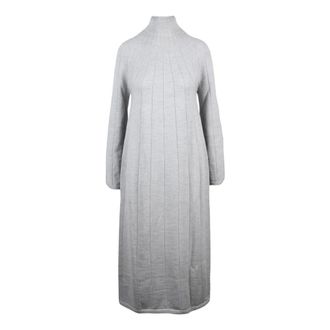 Max Mara Kleedjes, Dames, Grijs, M, Wol, Lange gebreide jurk