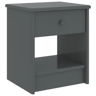 vidaXL Mesita De Noche Madera Maciza De Pino Gris Oscuro 35x30x40cm Vidaxl