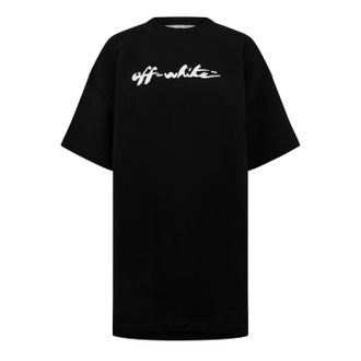 Off-white Womens Off White Off Crew Neck Regular Fit T-Shirt in Black - Size 2XS
