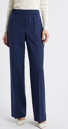 BOSS Toyal Pull-On Virgin Wool Flare Pants in Clean Navy at Nordstrom Rack, Size 10