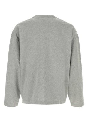 Jil Sander Mens Grey Cotton T-Shirt 025 Exterior Exterior: T-shirts And Polos