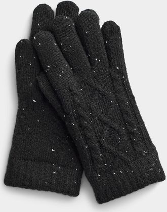 Simons Womens Confetti knit gloves