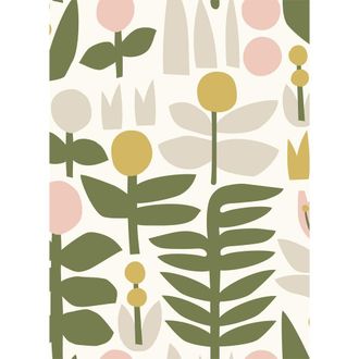 WallPops A Bit Of Folk Peel & Stick Wallpaper in Green at Nordstrom Rack