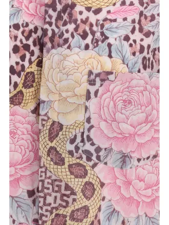 GCDS Mens Shirt Animalier Orchid Pink-Bone Polyester Pink/bone