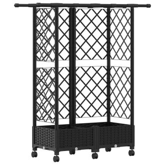vidaXL Vidaxl Letto Rialzato Con Griglia E Tetto Nero 124 X 40 X 127 Cm