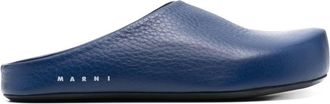 Marni textured-leather slippers - men - Calf Leather/Rubber/Calf Leather - 40 - Blue
