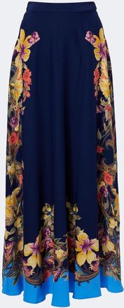 Etro Floral silk cr&ecirc;pe de chine maxi skirt