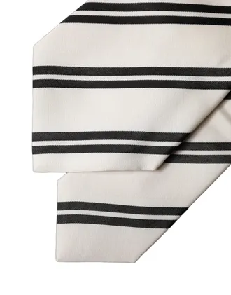 Dolce & Gabbana Striped Silk Necktie - White