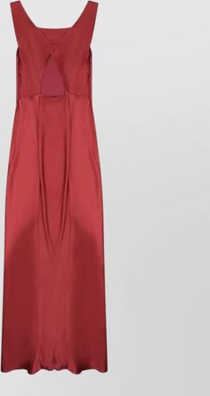 Alberta Ferretti long satin dress v neckline cutout