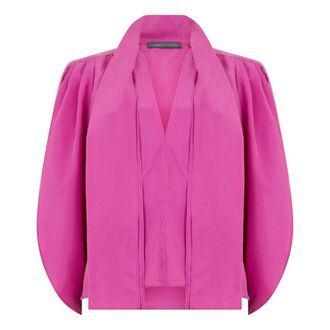 Alberta Ferretti Blouse with Bow - female - Alberta Ferretti - Blouses - Pink - S - Blouses & Shirts