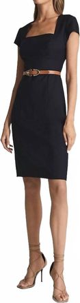 Reiss Haisley Tailored Dress In Navy