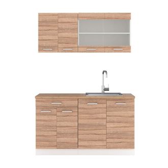 Vicco Cocina Vers&aacute;til R-line, Sonoma/blanco, 140 Cm, Et Roble