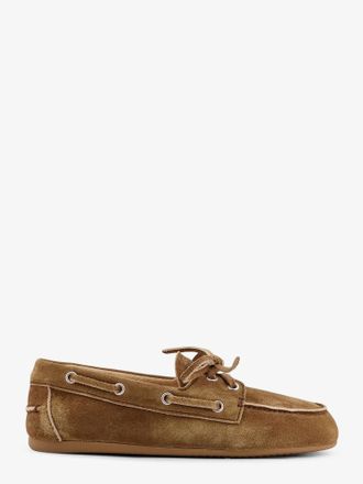 Miu Miu Mocassini in suede con logo ricamato - MIU MIU - gender_Woman