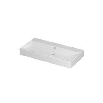 Bernacchini Unlimited wastafel - 90x45x11cm - 1 wasbak - 0 kraangaten - porselein wit glans