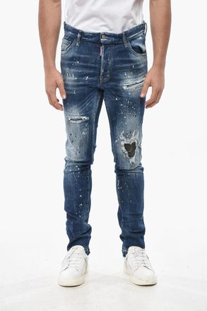 Dsquared2 Jeans Skinny Cool Guy Fit con Toppe in Pelle 15cm Dsquared2