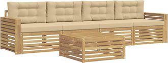 vidaXL Conjunto De Sof&aacute;s De Exterior 5 Uds. Y Beige Vidaxl