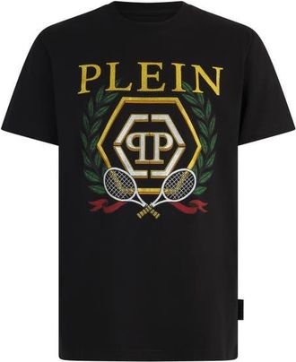 Philipp Plein Round Neck T-Shirt Tennis Crest Men in Black at Nordstrom, Size Xx-Large