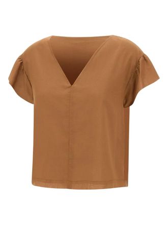 Kaos V-neck ruffled blouse - Brown
