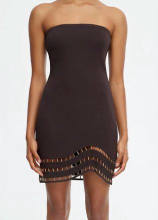 Acler Carbrook Mini Dress In Dark Coffee