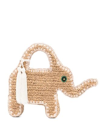 Simon Miller elephant-motif tote bag - women - Raffia - OS - Neutrals