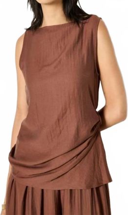 Apricot Side Knot Detail High Neck Top In Brown