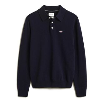 GANT Polo - Heren - Tops - Blauw - Maat: XL Wol