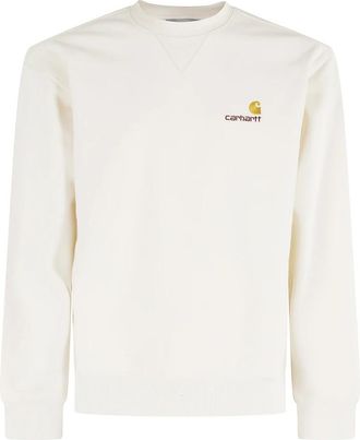 Carhartt Work in Progress American Script Sweatshirt - Heren - Sweatshirts - Wit - L - Katoen - Hoodies & sweatvesten