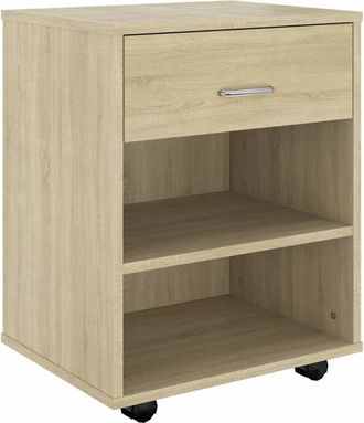 vidaXL Armario Con Ruedas Madera Contrachapada Roble Sonoma 46x36x59cm Vidaxl