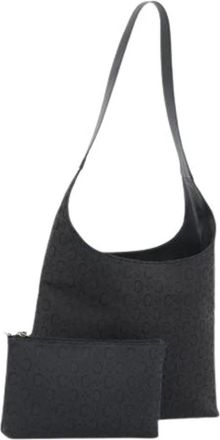 Celine Pre-owned Macadam Canvas Shoulder Bag - Dames - Vintage Schoudertas - Zwart - ONE Size - Leer - Vintage