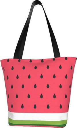 AOOEDM Watermelon Pattern Reusable Grocery Bag Shopping Bag Casual Shoulder Bag Handbag for Men Women ECO Market Bag Beach Bag Travel Totes