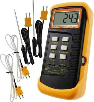 OEM Termometro Di Tipo K Con Sensore A Termocoppia Da 1300 &deg;c (cavo E Acciaio Inossidabile) (&deg;c, &deg;f E K Con 4 Termocoppie)