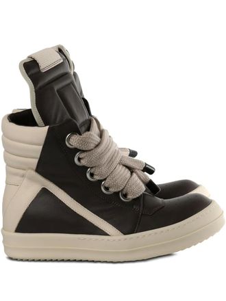 Rick Owens leather high-top sneakers - women - Calf Leather/PU-Coated Cow Leather/Calf Leather - 37 - Black