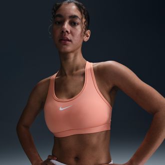 Nike Bra imbottito Nike Swoosh a sostegno medio - Donna - Arancione