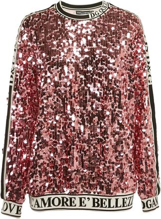 Dolce & Gabbana Top verfraaid met pailletten - Roze