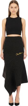 The Attico Black Knitted Midi Skirt