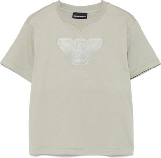 Emporio Armani logo-stamp T-shirt - kids - Cotton - 10 yrs - Green