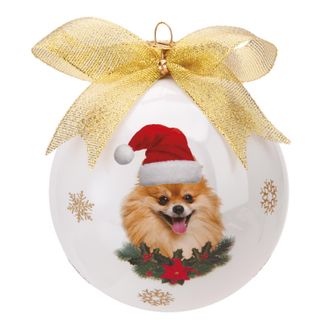 KASANOVA Pallina Natale Volpino cane 10 cm