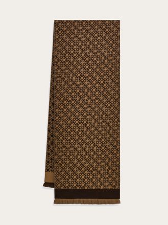 Ferragamo Men Gancini chain scarf Brown