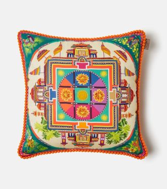 Etro Shanti embroidered printed cotton cushion