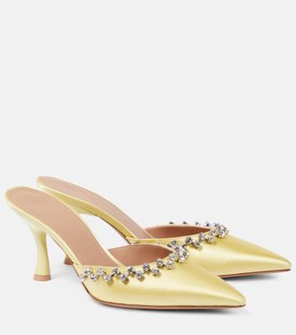 Malone Souliers Gwyn 70 embellished satin mules