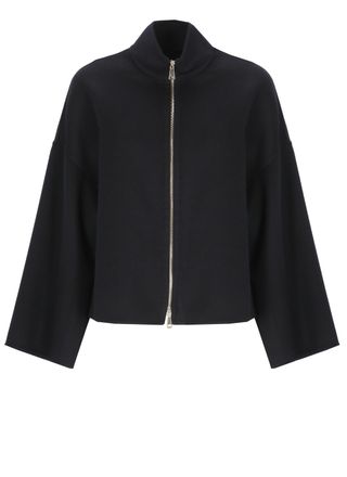 Fabiana Filippi Blue Virgin Wool Zip Jacket