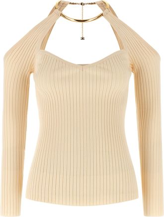 Elisabetta Franchi Beige Viscose Womens Cardigan